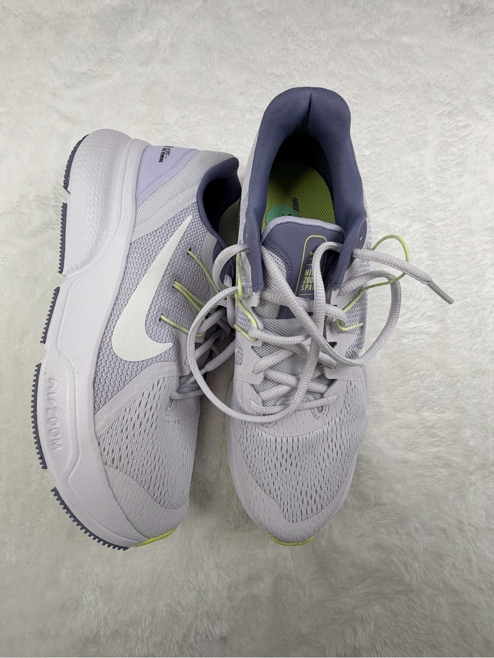 Nike Women's Light Gray and Lime Athletic Running Shoes